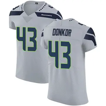 Men's Aaron Donkor Seattle Seahawks Elite Gray Alternate Vapor Untouchable Jersey