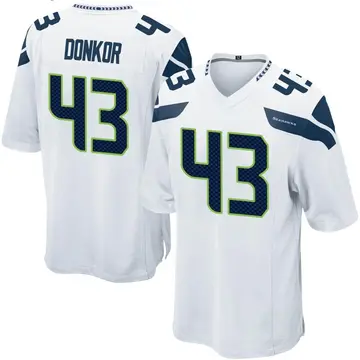 Men's Aaron Donkor Seattle Seahawks Game White Jersey