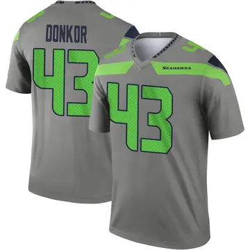 Men's Aaron Donkor Seattle Seahawks Legend Steel Inverted Jersey