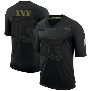 Men's Aaron Donkor Seattle Seahawks Limited Black 2020 Salute To Service Jersey