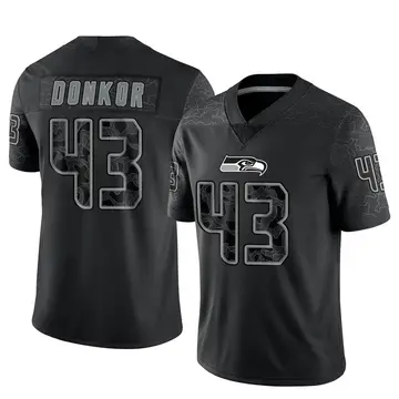 Men's Aaron Donkor Seattle Seahawks Limited Black Reflective Jersey