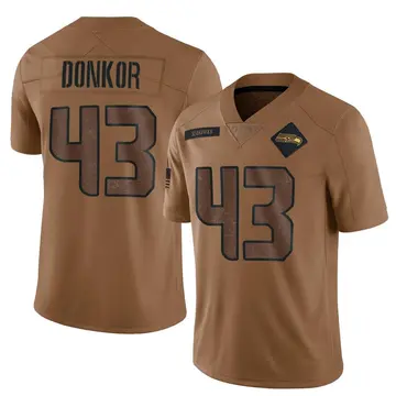 Men's Aaron Donkor Seattle Seahawks Limited Brown 2023 Salute To Service Jersey