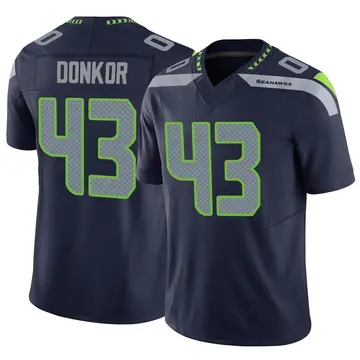 Men's Aaron Donkor Seattle Seahawks Limited Navy Vapor F.U.S.E. Jersey