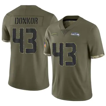 Men's Aaron Donkor Seattle Seahawks Limited Olive 2022 Salute To Service Jersey