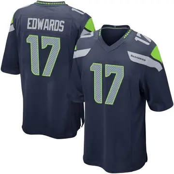 Men's Braylon Edwards Seattle Seahawks Game Navy Team Color Jersey