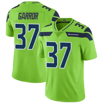 Men's Eric Garror Seattle Seahawks Limited Green Color Rush Neon Jersey