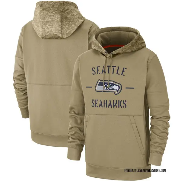 Men's Seattle Seahawks Tan 2019 Salute to Service Sideline Therma