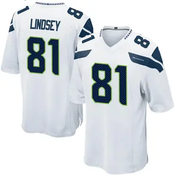 Men's Tyjon Lindsey Seattle Seahawks Game White Jersey