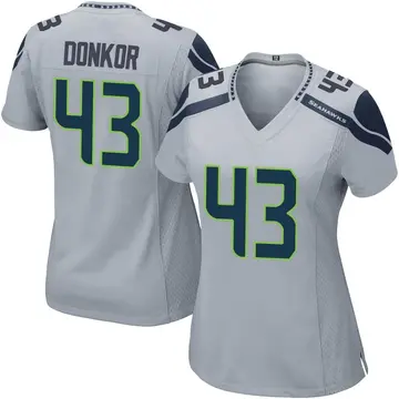 Women's Aaron Donkor Seattle Seahawks Game Gray Alternate Jersey