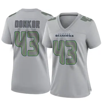 Women's Aaron Donkor Seattle Seahawks Game Gray Atmosphere Fashion Jersey