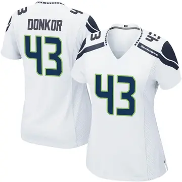 Women's Aaron Donkor Seattle Seahawks Game White Jersey