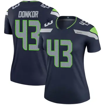 Women's Aaron Donkor Seattle Seahawks Legend Navy Jersey