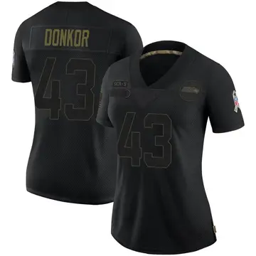 Women's Aaron Donkor Seattle Seahawks Limited Black 2020 Salute To Service Jersey