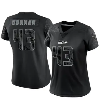 Women's Aaron Donkor Seattle Seahawks Limited Black Reflective Jersey