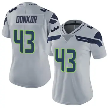 Women's Aaron Donkor Seattle Seahawks Limited Gray Alternate Vapor Untouchable Jersey