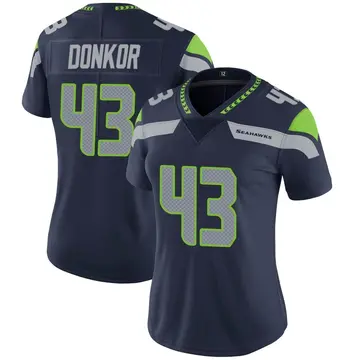 Women's Aaron Donkor Seattle Seahawks Limited Navy Team Color Vapor Untouchable Jersey