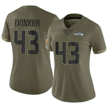 Women's Aaron Donkor Seattle Seahawks Limited Olive 2022 Salute To Service Jersey