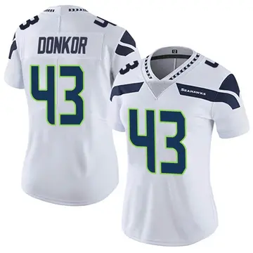 Women's Aaron Donkor Seattle Seahawks Limited White Vapor Untouchable Jersey