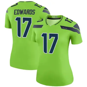 Women's Braylon Edwards Seattle Seahawks Legend Green Color Rush Neon Jersey