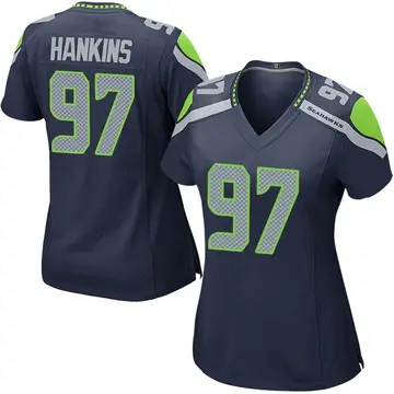 Women's Johnathan Hankins Seattle Seahawks Game Navy Team Color Jersey