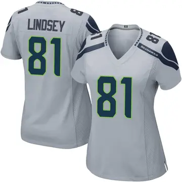 Women's Tyjon Lindsey Seattle Seahawks Game Gray Alternate Jersey